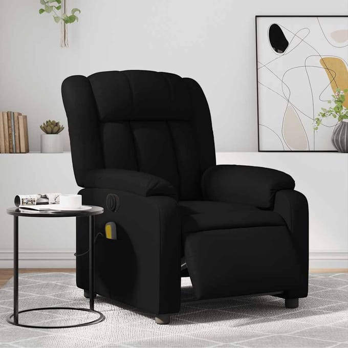 vidaXL - Massagestoel - verstelbaar - elektrisch - kunstleer - zwart
