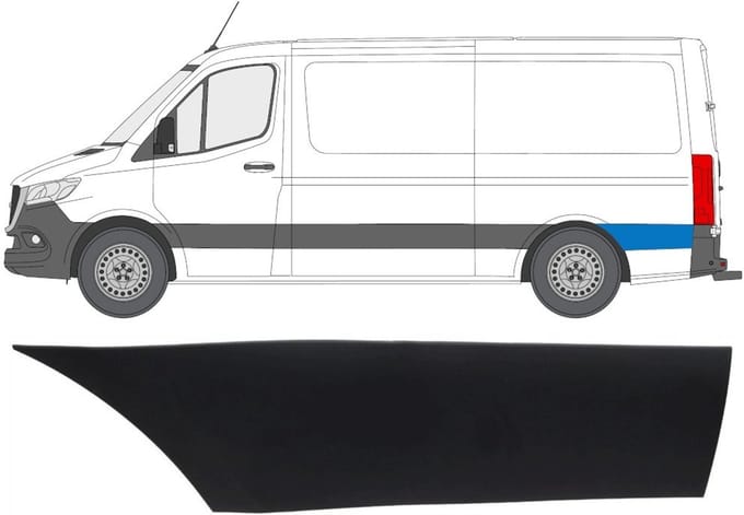 Zijlijst sierlijst achterspatbord voor Mercedes Sprinter 2018- / Links