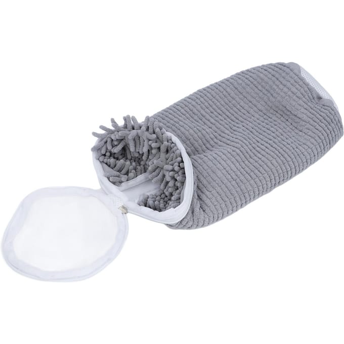 Sac de Lavage pour Chaussures Réutilisable Empêche la Déformation Cylindre Polyester Lave-Linge Linge Sac à Chaussures avec gray