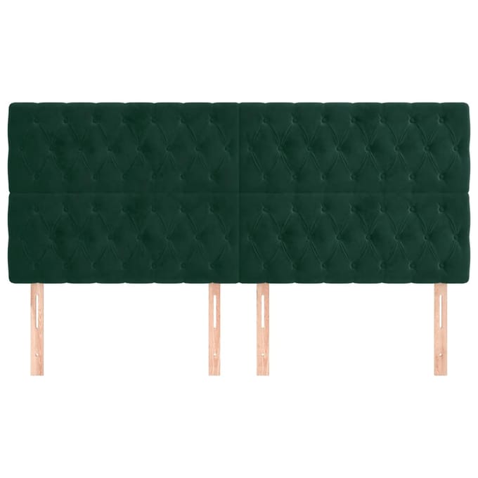 vidaXL - Hoofdbord - donkergroen - 180x7x118/128 - cm - fluweel