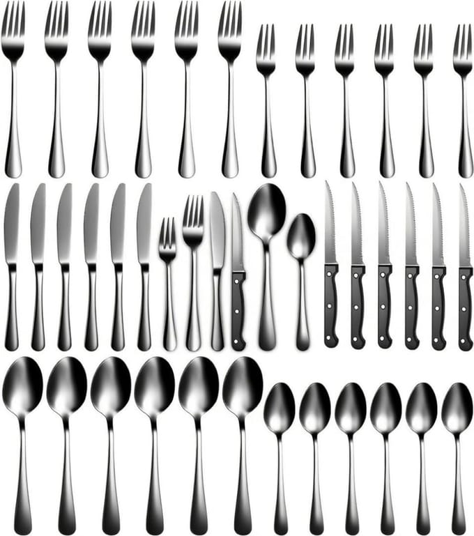 MKSS® Bestekset 12 Persoons - Vaatwasserbestendig - RVS - Zilver