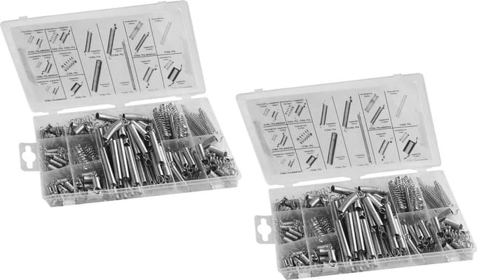 Set van 400 stuks druk- en trekveren (in 2 doosjes)