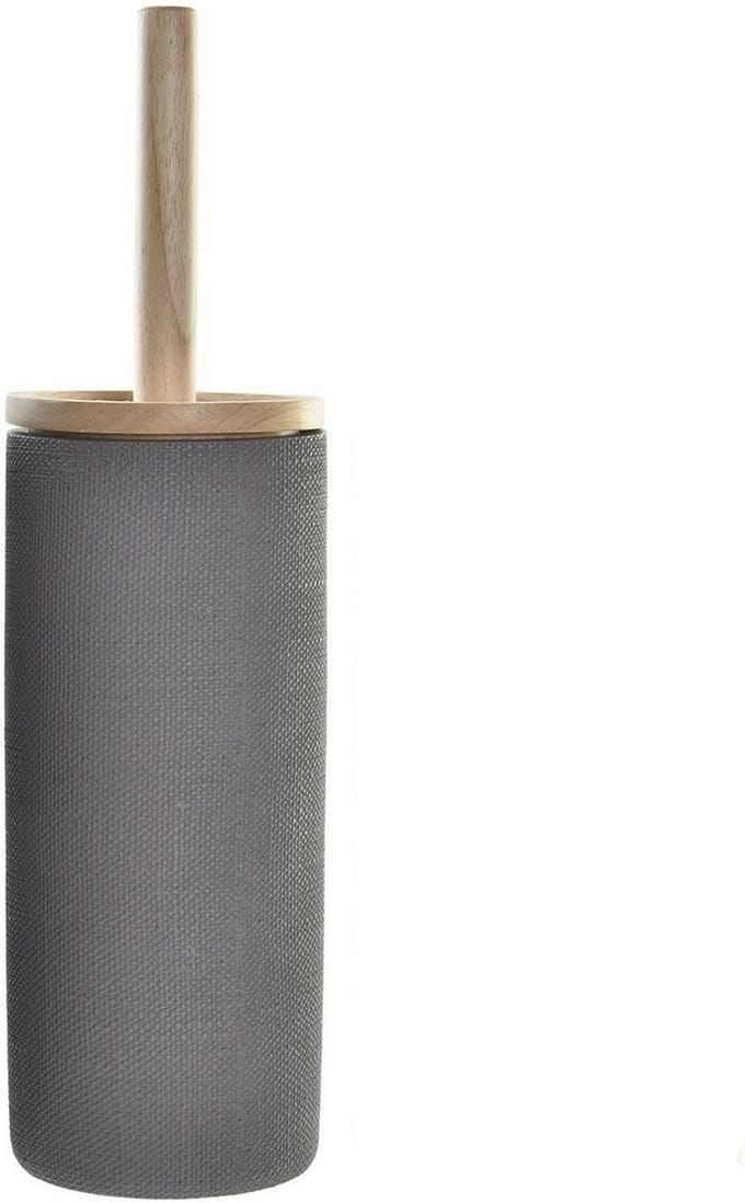 ITEM international Toiletborstel - polystone materiaal - grijs - luxe houder - 38 x 10 cm