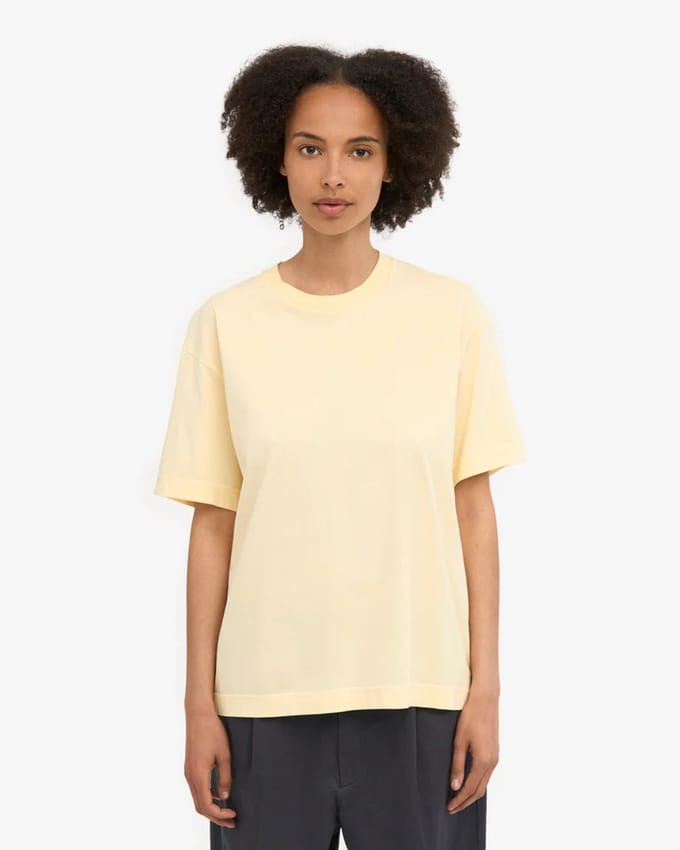 Dames-T-shirt Colorful Standard Organic oversized soft yellow
