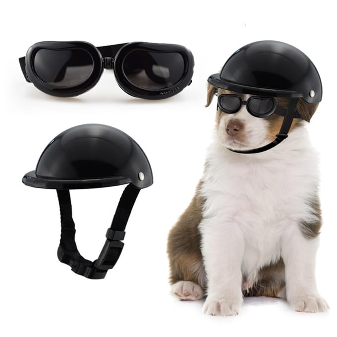 Huisdierhelm Zwart Valbestendig Hond Kat Motorhelm voor Buiten black