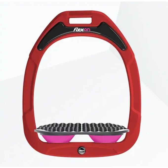 Endurance stijgbeugels Rood/Grijs/Roze Flex-On Green Composite