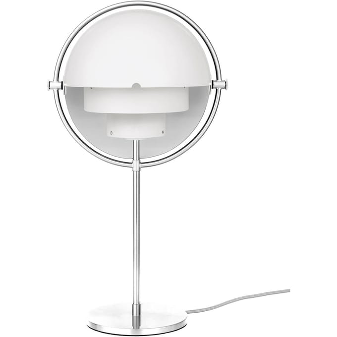 Gubi Lite tafellamp, hoogte 50 cm, chroom/wit