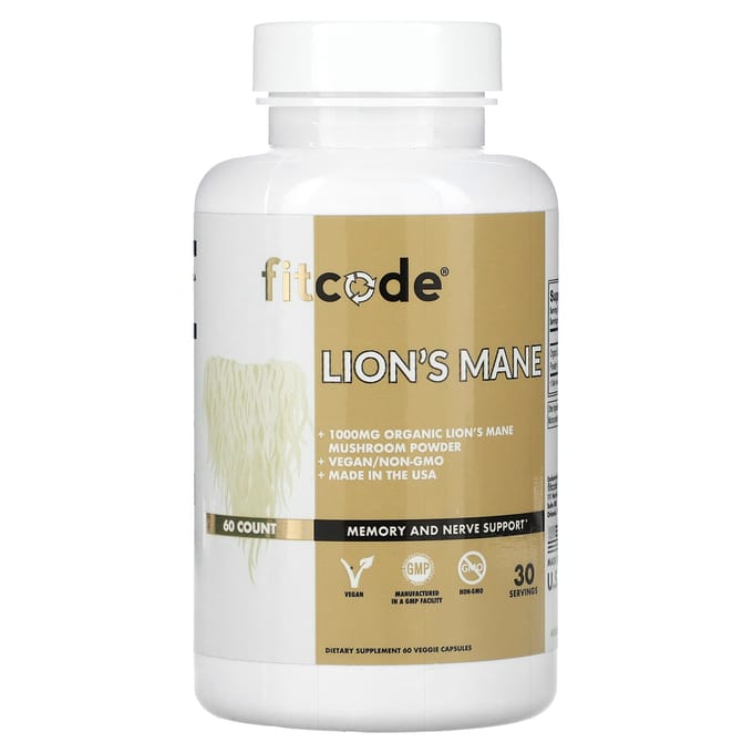 fitcode, Parelmoerzwam, 1.000 mg, 60 plantaardige capsules (500 mg per capsule)