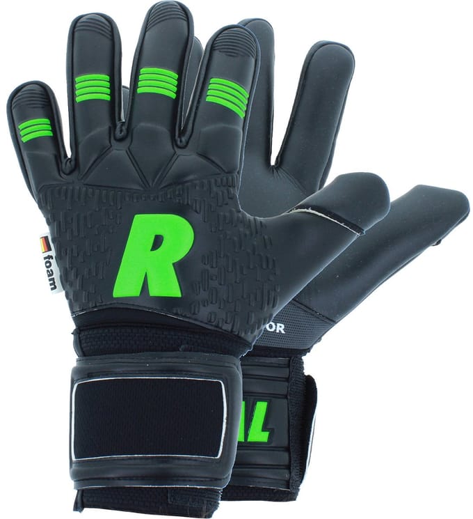 Real Duo Keepershandschoenen - Zwart / Fluo Groen | Maat: 7