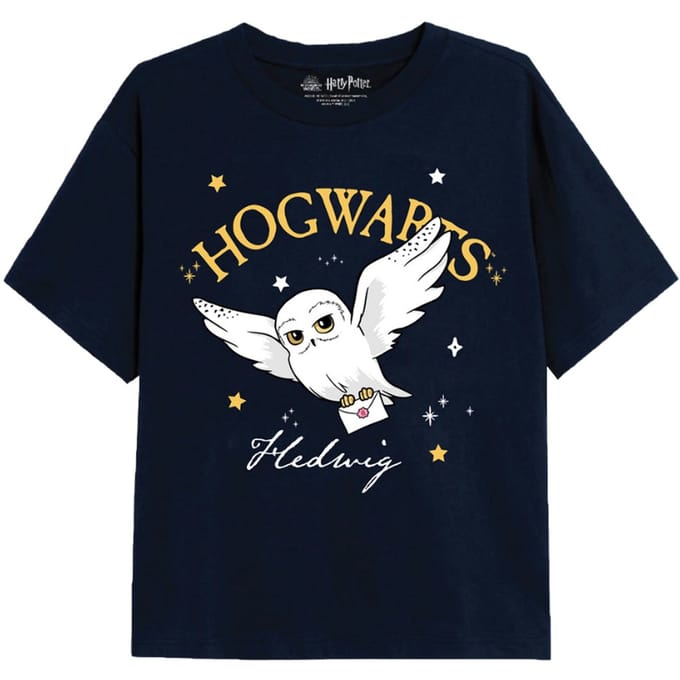Harry Potter Meisjes Hedwig Zweinstein T-Shirt (Marine)