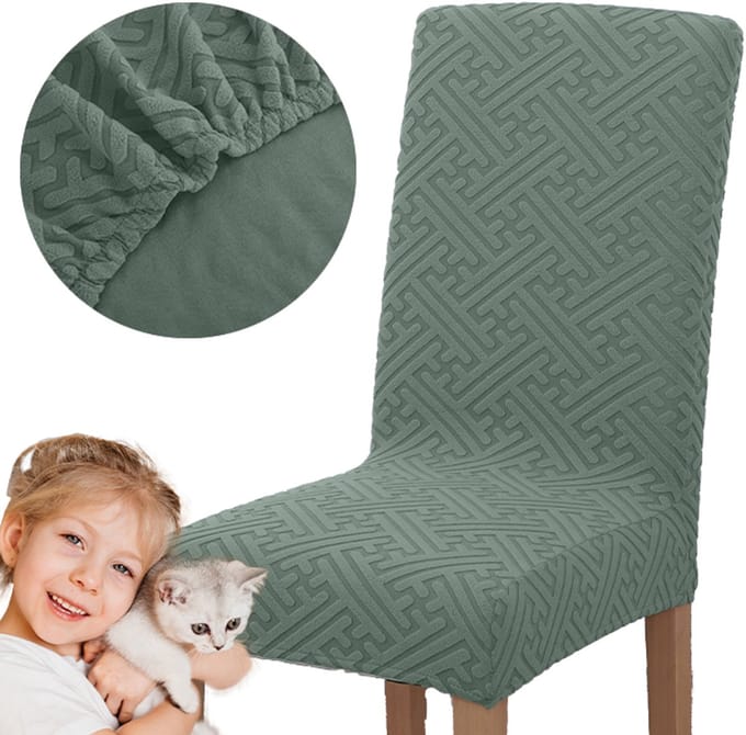 Meble odNowa - Jacquard Stoelhoes - Groene Tint - Grub Materiaal