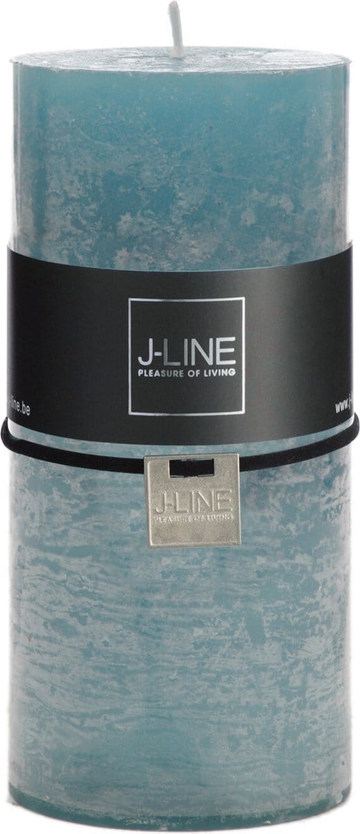J-Line cilinderkaars - blauw - large - 52U - 6 stuks
