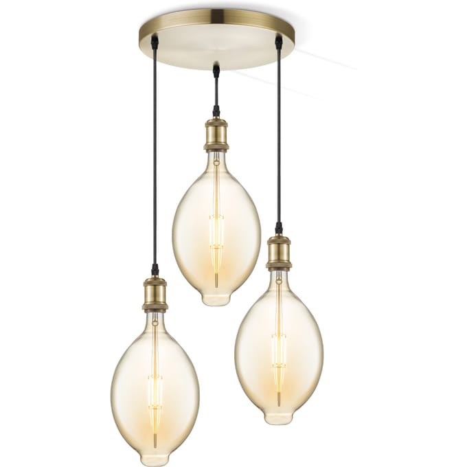 Home sweet home hanglamp Vintage brons 3L Oval - amber