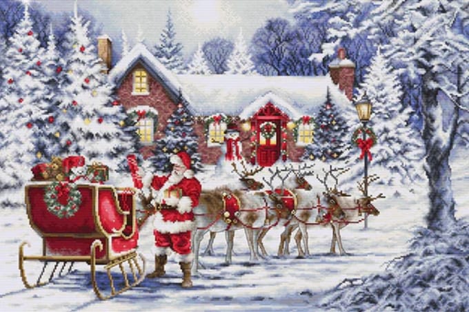 Borduurpakket Luca-S - Santa's Visit - Het bezoek van de Kerstman - BU5084