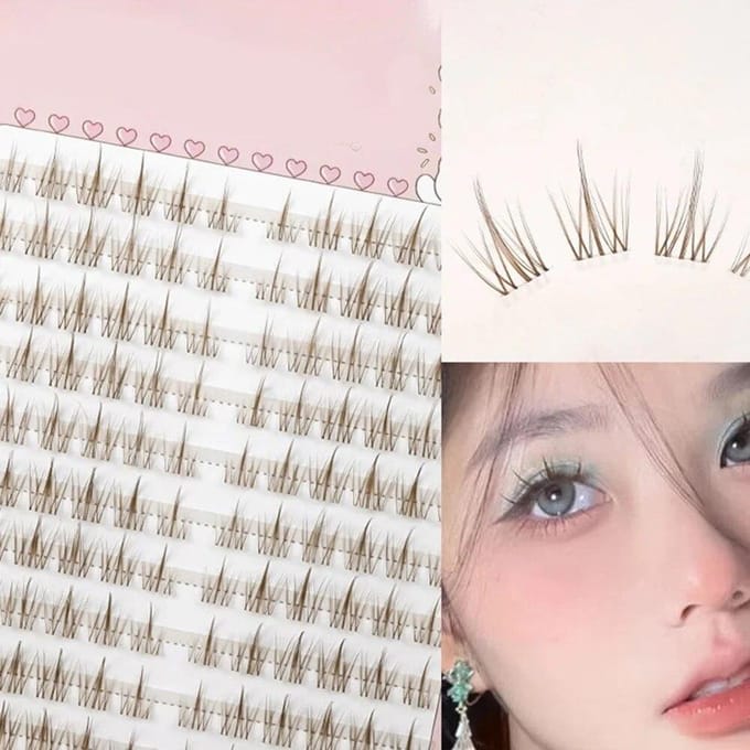 Mode tournesol faux cils Simulation naturelle fée Cos vison Extension de cils maquillage à réaliser soi-même oeil segmenté individuel 1PCS white