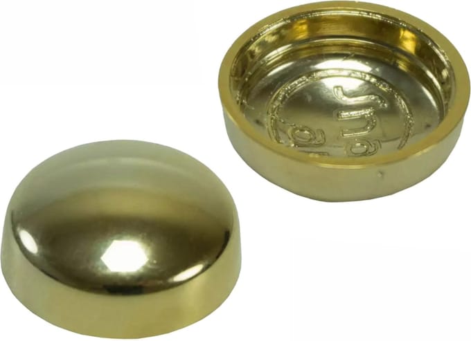 10 stuks - Afdekkapjes voor schroeven - 13mm - Glanzend Goud