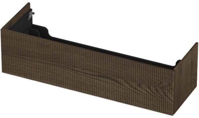 INK - Onderkast 1 Lade Push 2 Open Verticaal Gefreesd Bestaande Uit - 1400x450x376 Mm - Massief Eiken Charcoal
