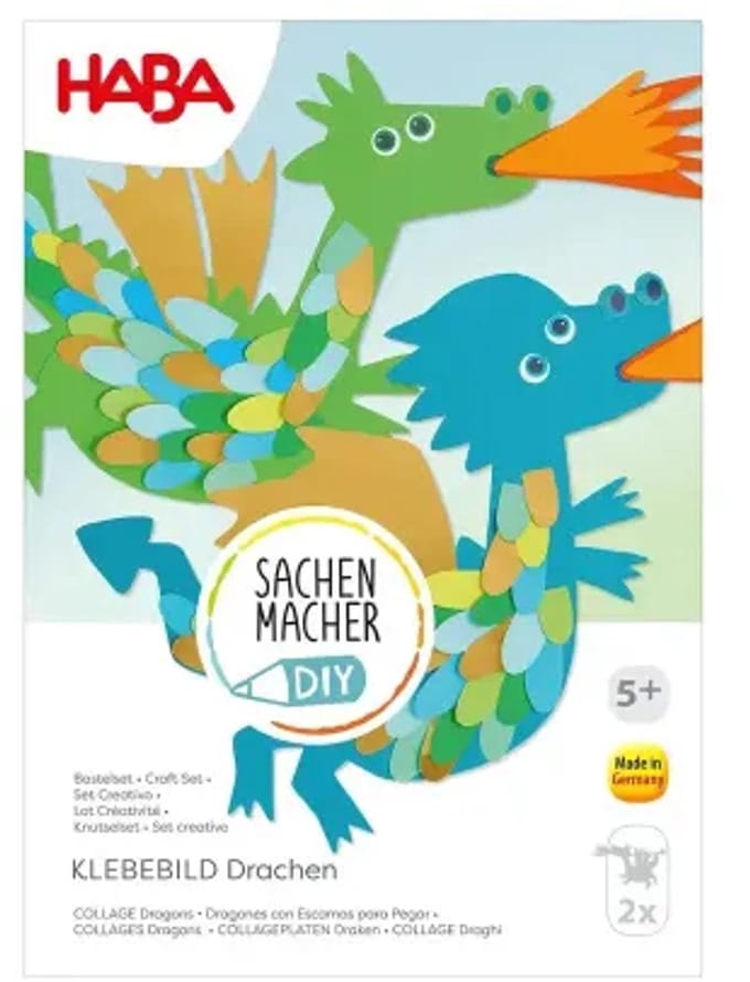 Haba knutselset 2 schubbige collage draken - 5 jaar+