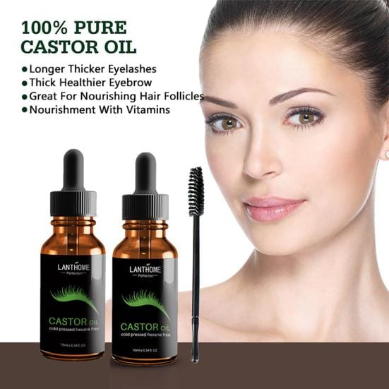 10ml Ricinusolie Wimperversterker Voedend Wenkbrauwen Wimpers Groei black
