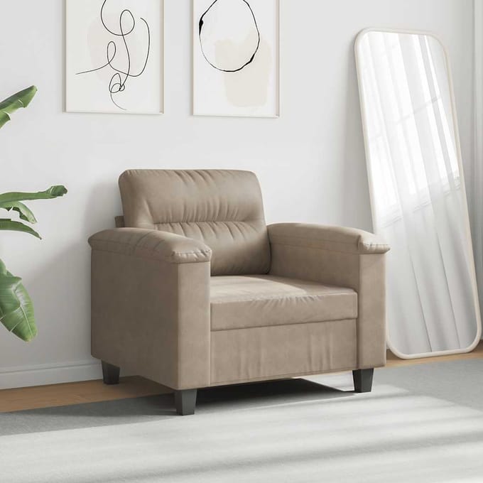 vidaXL - Fauteuil - 60 - cm - microvezelstof - taupe