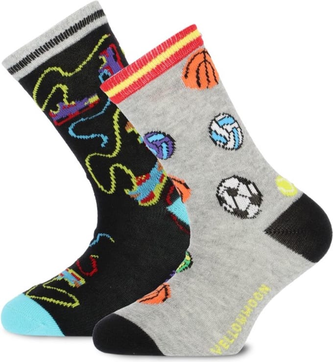 Yellow Moon kindersokken - Happy sports - 2-pack - 23/26