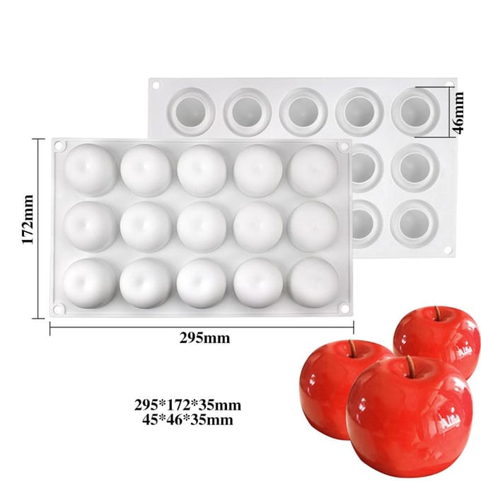 Kerstavond 15 Holtes Appel Design Siliconen Cakevormen Chocolademousse Gebak Bakvormen white