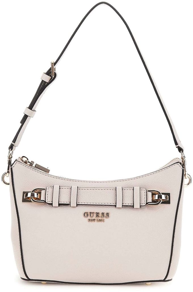 GUESS schoudertas Gregoria Top Zip Shoulder Bag Stone wit