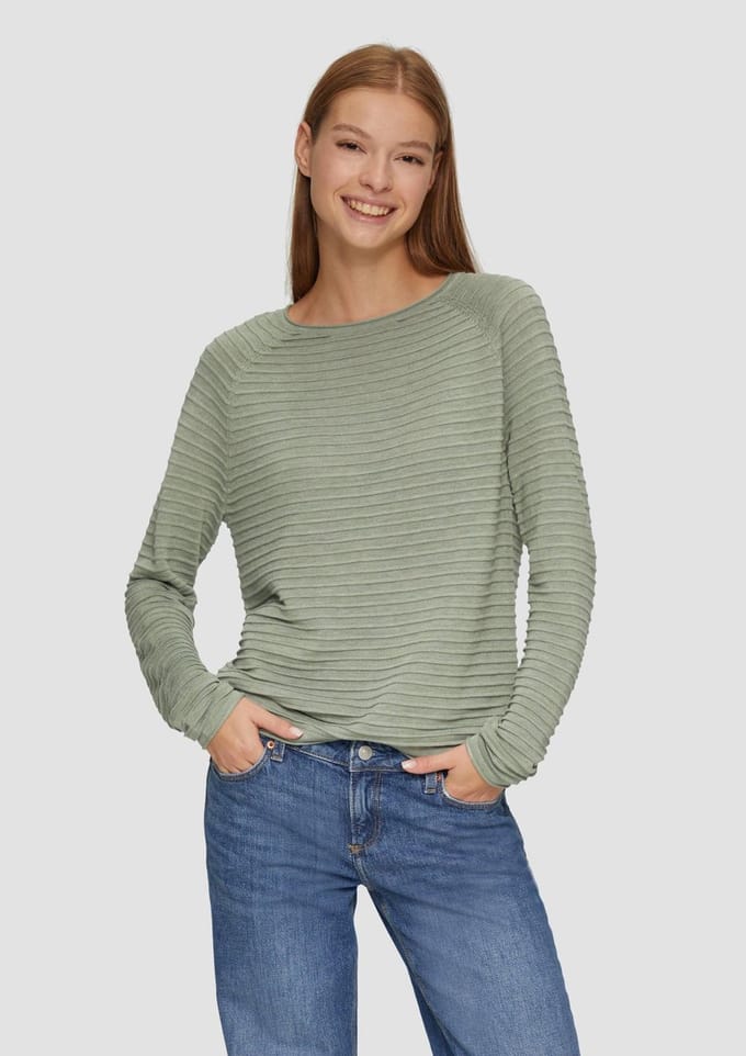 Structuurpatroon Viscose Mix Pullover Dames QS