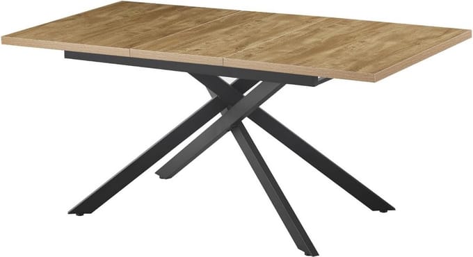 Uitschuifbare Eetkamertafel Industrieel Modern Wildeikenlook 120-160 x 80 cm voor 4-6 Personen