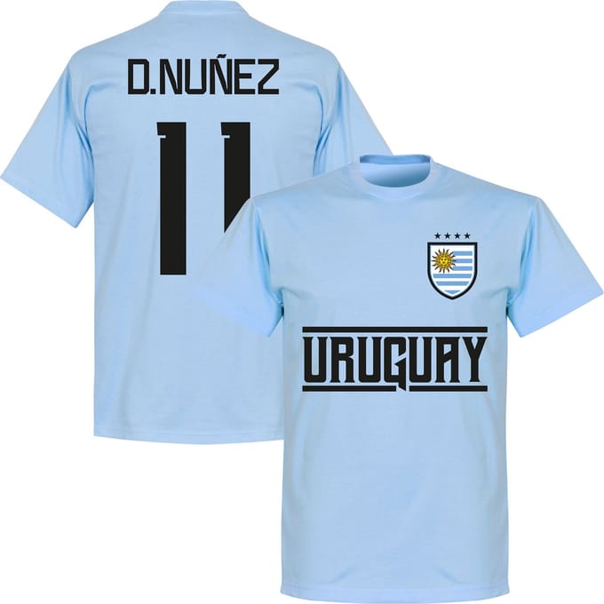 Uruguay Darwin Nunez 11 Team T-Shirt - Lichtblauw - Kinderen - 152