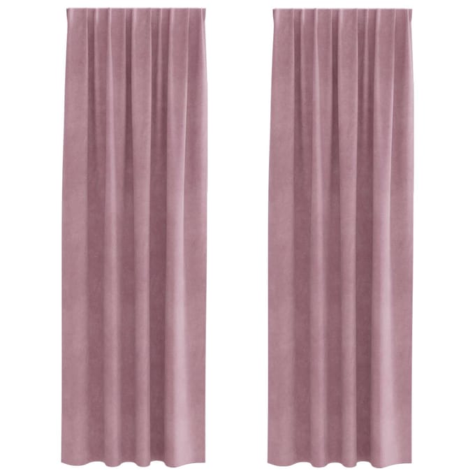 vidaXL - Gordijnen - 2 - st - Donkerroze - 140 - x - 260 - cm - fluweel