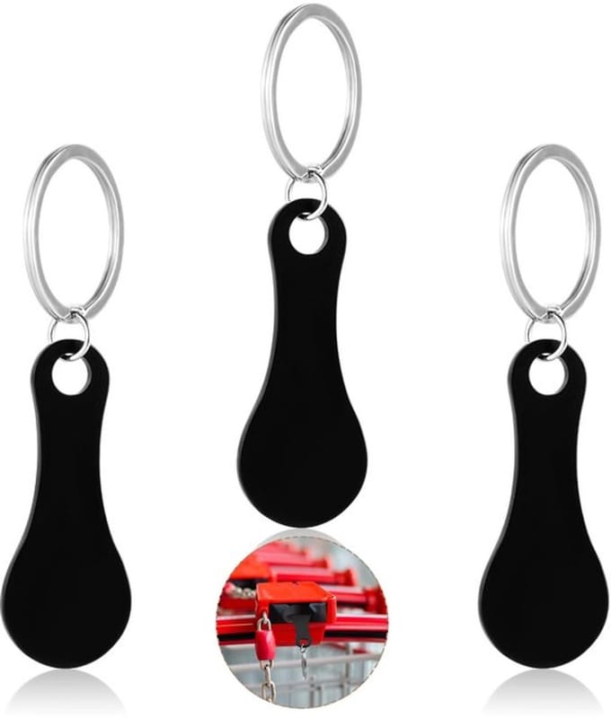Dailygoods - Roestvrij stalen winkelwagen token - Sleutelhanger met