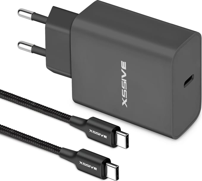 USB C Adapter 25W snellader met USB C naar USB C kabel - 1 Meter - Geschikt voor Samsung Galaxy Tab A7, A8, A9, S20, S24, S23, S22, S21 FE Ultra Plus