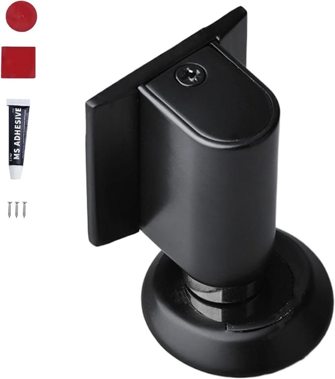 Deur Stopper - Deur Vanger - Houdt Deur Open - Verstelbare Stang - 9x5x5 cm - Zwart