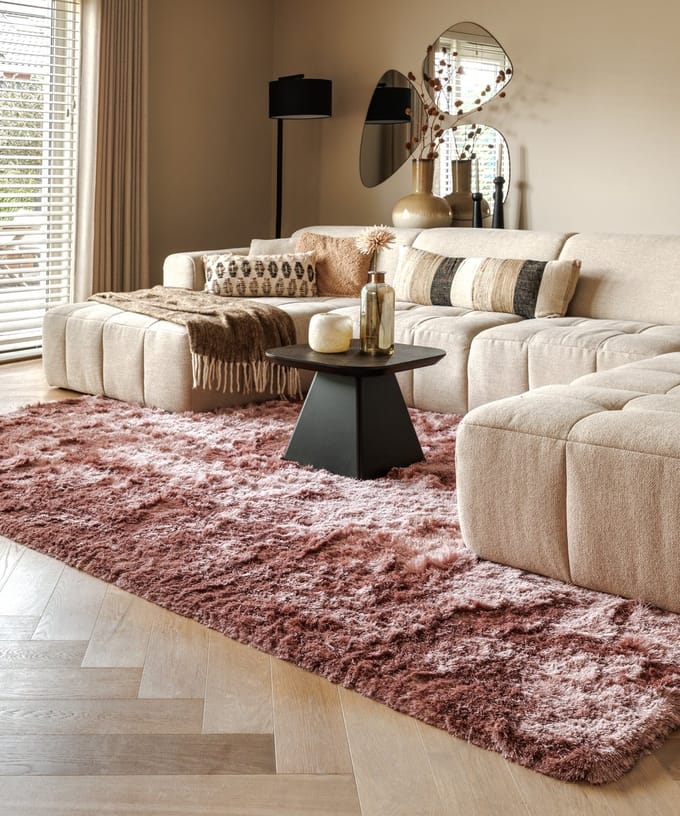 Velvet vloerkleed - Auréa roze 80x150