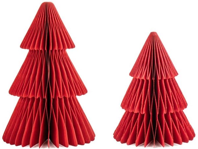 Kersthanger Honeycomb Kerstboom Rood - Sass & Belle