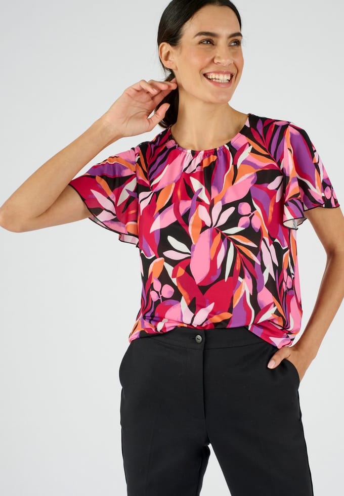 Damart - T-shirt met korte vlindermouwen - Dames - Roze - S