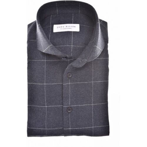 John Miller Overhemd Cotton Cashmere Large Check Navy / male