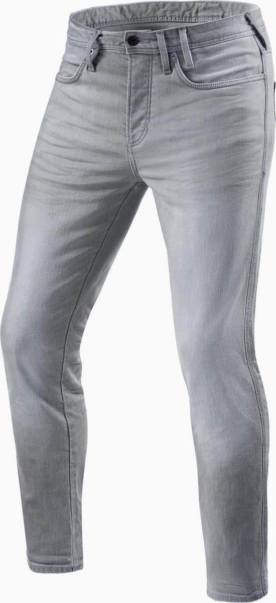 REV'IT! Jeans Piston 2 SK Light Grey Used Motorcycle Jeans - Maat L32/W28 - Broek