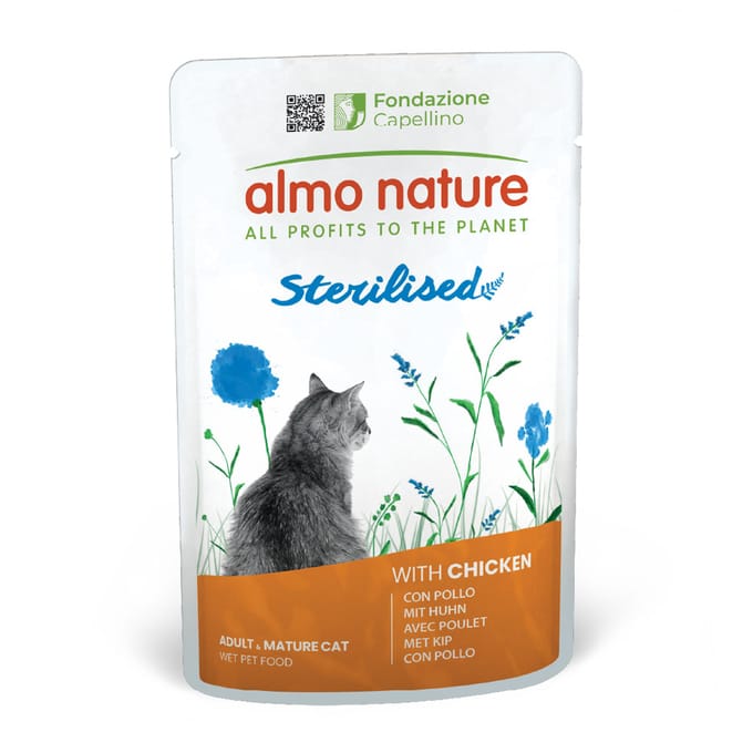 12x70g Sterilised Kip Almo Nature Holistic Kattenvoer