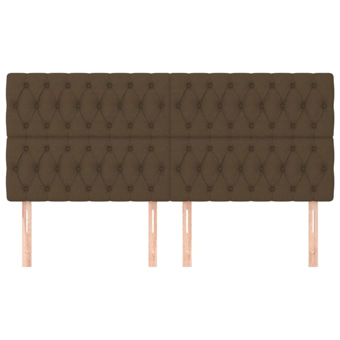 vidaXL - Hoofdbord - donkerbruin - 200x7x118/128 - cm - stof