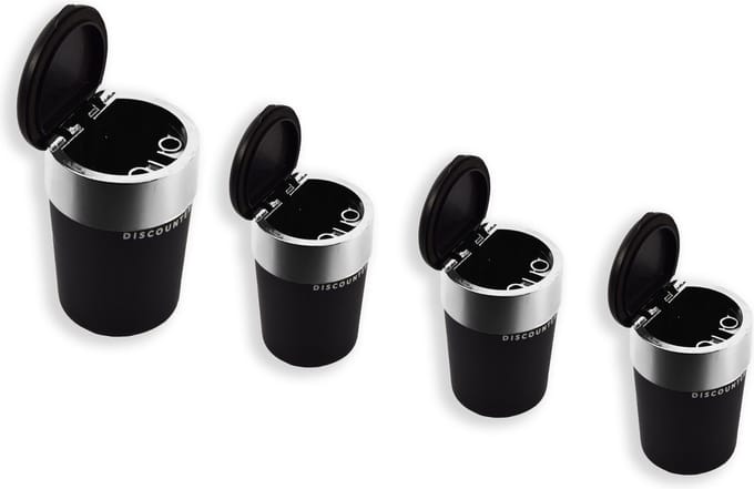 4 Stuks auto Asbak met led inclusief BATTERIJ - Geurvrije anti rook auto asbak -