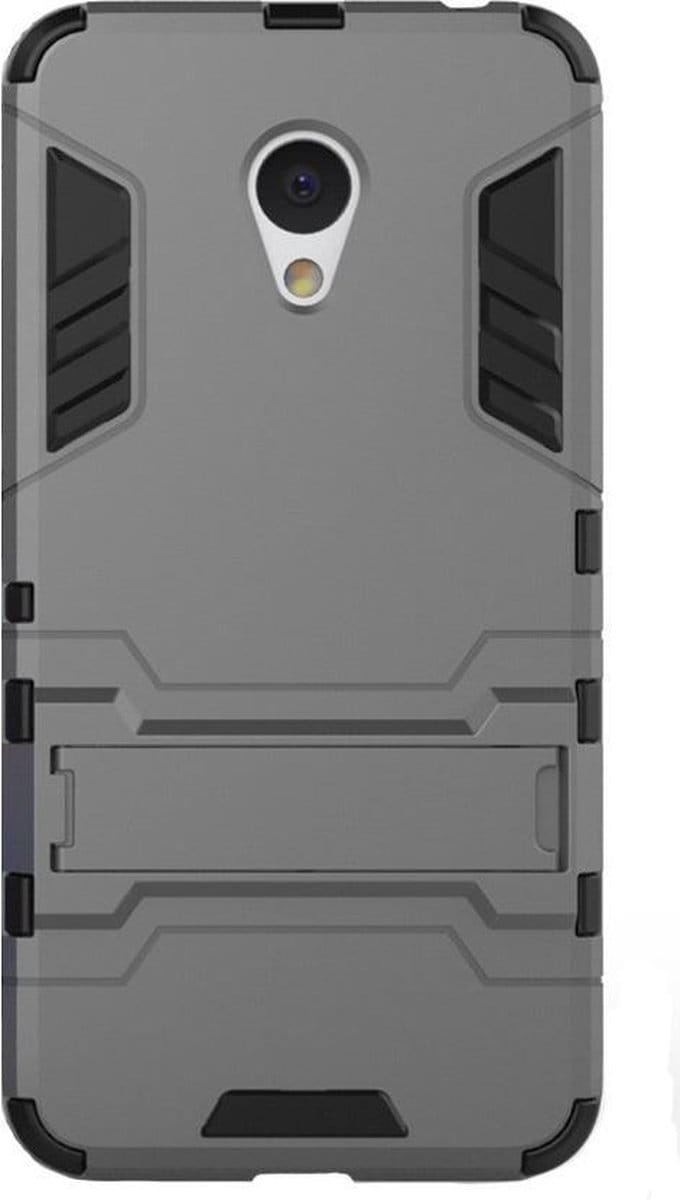 Shop4 - Meizu M3 Note Hoesje - Harde Back Case Armor Grijs