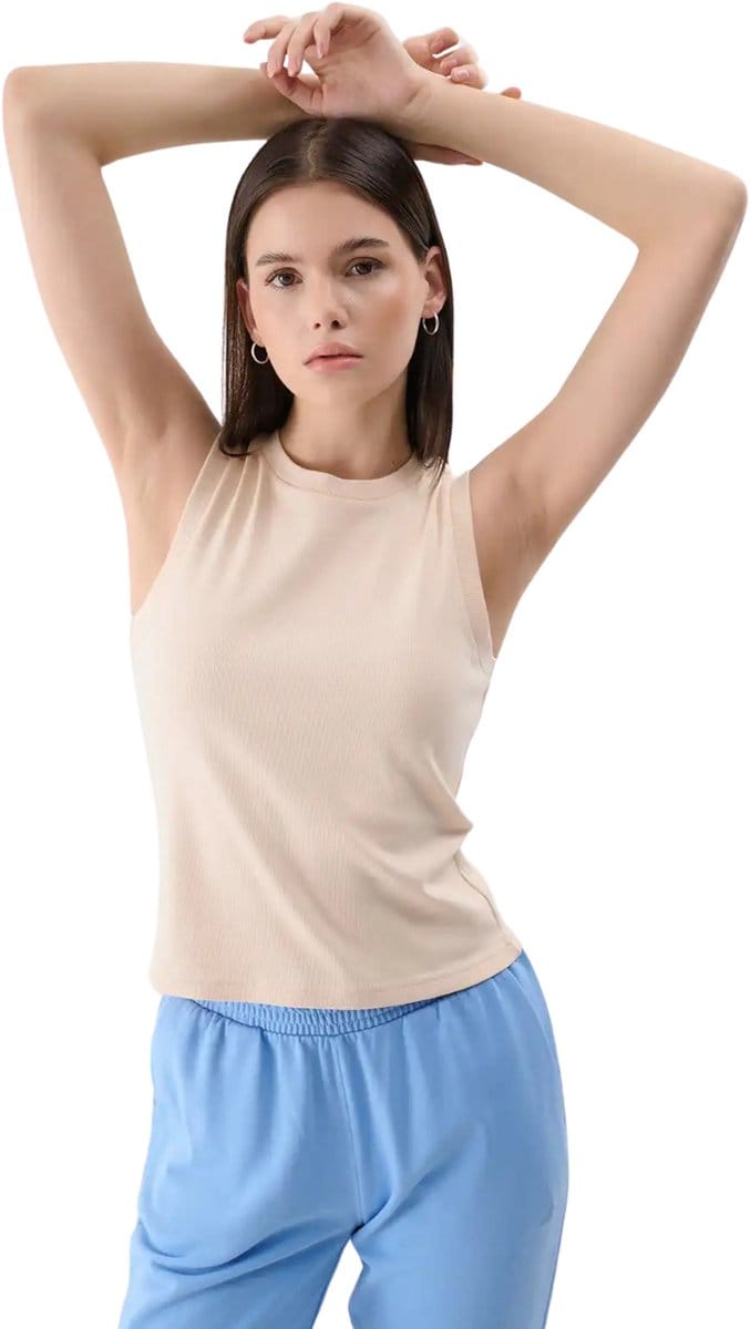 4F T-shirt Dames Beige - Maat XS