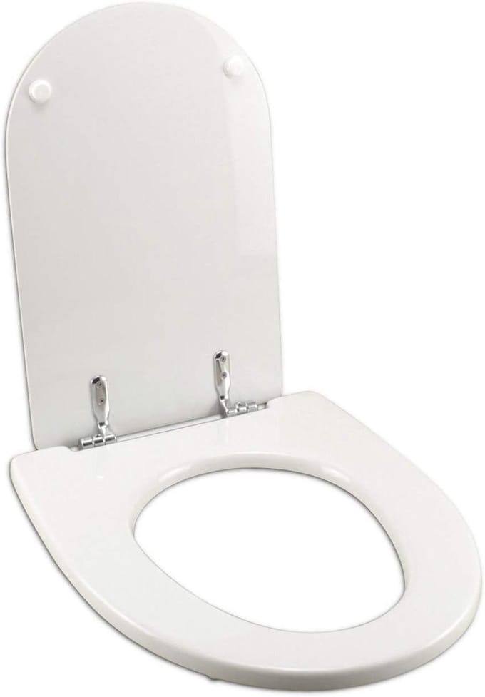 WC-bril Hout - Toiletzitting Deksel - Badkamer Vernieuwen - Soft Close - Standaard - Wit