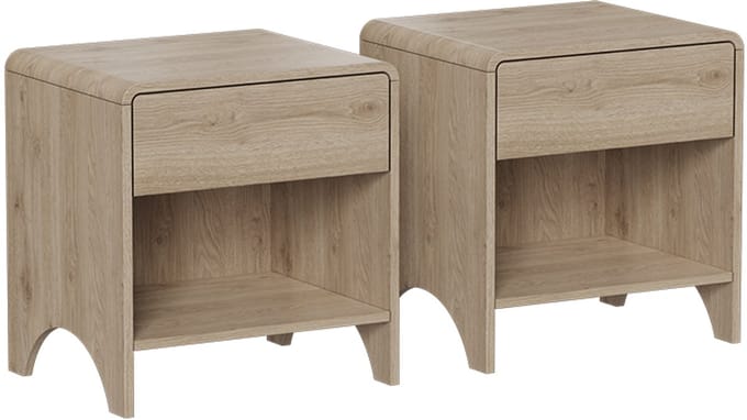Vicco Oaki Nachtkastje – Set van 2 Eiken