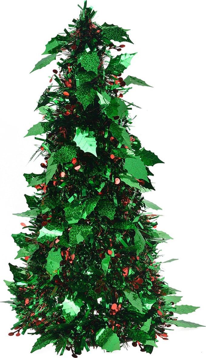 Clayre & Eef Kerstdecoratie Kerstbomen Ø 21x50 cm Groen Kunststof