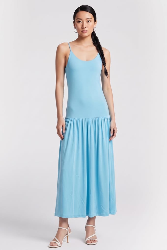 ARKET Monaco Dress Turquoise Größe: S | Maxikleider Outlet | Damen | Cyan