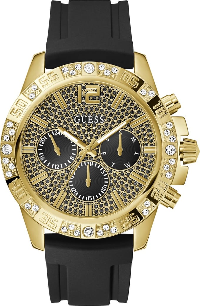Guess Majestic GW0909G2 Horloge - Siliconen - Zwart - Ø 48 mm