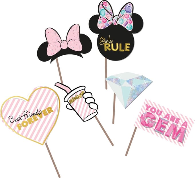 Vegaoo - 6 premium Minnie photobooth accessoires